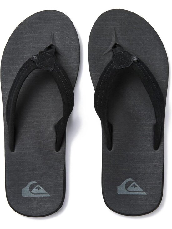 Men\'s Dark Black Suede Flip Flops Arch Support Athletic Sandals Thong Casual